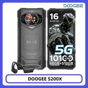 DOOGEE S200 X 5G Rugged Phone 48GB 512GB 6.72" FHD+ 120Hz MTK Dimensity 7050 10100mAh Battery Android 16 NFC Smartphone