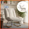 Anajqaqia Minimalist Rocking Chair with Adjustable Backrest + Velcro Straps Securing The Backrest and Seat Cushion