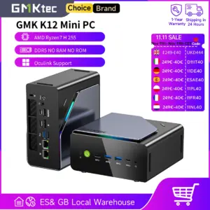 GMKtec K12 Mini PC AMD Ryzen7 H 255 (Upgraded 8745HS) Oculink Support DDR5 NO RAM NO ROM NO OS Desktop Computer Gaming PC WIFI6E