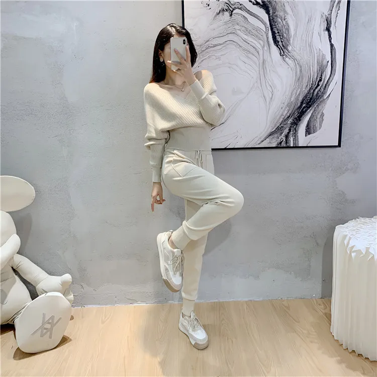 Elegant Tracksuit Sexy Two Piece Set Women Korean Style Ribbed Knitted Backless Top And Long Harem Pant Suit Autumn Outfits y2k 17 kf Sc1b5e6417b4c4b0cb4ba2d1094615b6fM
