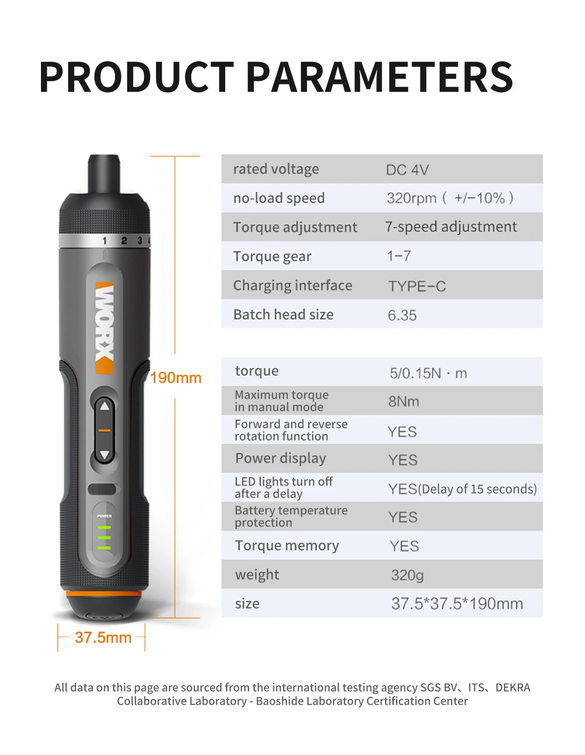WORX WX242 4V Electrical Screwdriver Set Smart Cordless Electric Screwdrivers USB Rechargeable 30 Bit Set Mini Drill Power Tool 26 kf Sc24c3cf6ebf64c07860a6b68296ed26dI