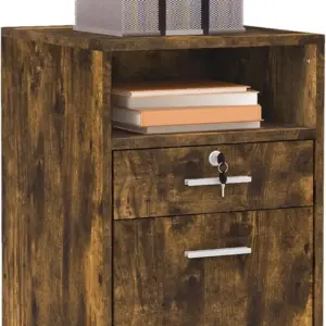 Vinsetto Mobilna szafka na dokumenty Zamykana szafka do przechowywania na listy A4, meble domowe, do biura, sypialni i salonu, 3