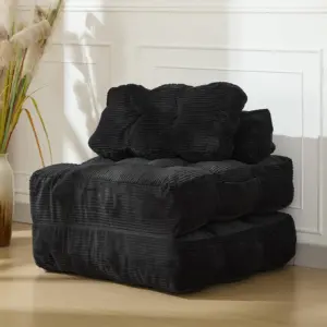 Folding Sofa Bed – Single Convertible Sleeper Chair with Pillow, Mattress & Back Support, Portable Floor Lounger for Living Room