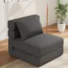 Folding Sofa Bed Convertible Sleeper Chair with Pillow Modern Linen Fabric Futon Sofa for Living Room/Home Office,Single Bed