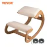 VEVOR Ergonomic Kneeling Chair Stool W/ Thick Cushion Home Office Chair Improving Body Posture Rocking Wood Knee Computer Chair