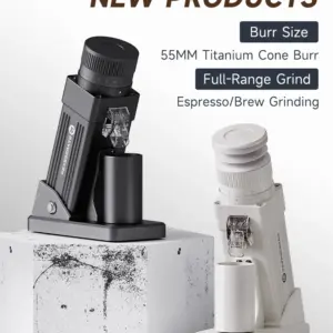 STARSEEKER E55Pro Electric Coffee Grinder 55MM Titanium Cone Burr Stepless Adjustment Espresso Brew Coffee Bean Grinder Black