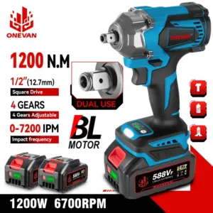 ONEVAN 1200N.M Brushless Electric Impact Wrench 1/2inch Cordless Torque Wrench Screwdriver Power Tool For Makita 18V Battery Pin