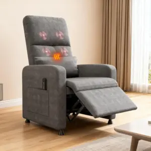 Electric armchair with heating function, adjustable with armrests, single sofa, for living room, bedroom or office