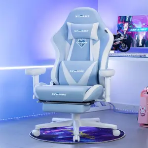 Ergonomic Gaming Chair Office Computer Chair Recliner Adjustable Lumbar Headrest PU Leather Home Dorm Student Comfortable