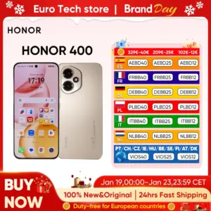 HONOR 400 Smartphone 5G Snapdragon 7 Gen 3 MagicOS9.0 200MP Ultra-Clear AI Camera 6.55'’ AMOLED Display 6000mAh 80W SuperCharge