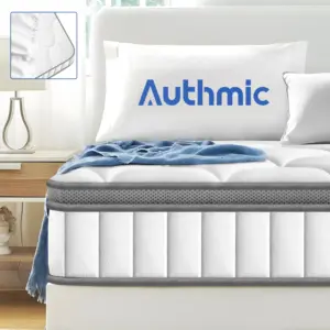 AUTHMIC Matratze – Taschenfederkern, 7-Zonen-Unterstützung, 25 cm dick, atmungsaktiv und hautfreundlich, mittelfester Liegekomfort