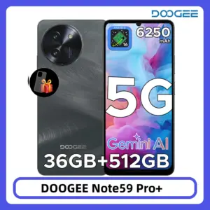 DOOGEE Note59 Pro+ 5G Smartphone 36GB 512GB 6.75" HD+ 120Hz UNISOC T8200 50MP Camera 6250mAh Battery Android 15 NFC MobilePhone