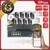 EXPGlobal 8MP 5MP POE Outdoor Security Camera System Home CCTV kit Video Surveillance Kit 4Ch Nvr Audio Outdoor IP Camera