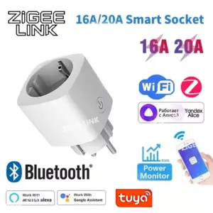 1PCS Zigbee 3.0 WiFi Smart Plug EU Socket Timer Adaptor Outlet 16A/20A Power Monitor APP Voice Control Tuya Alexa Google Alice