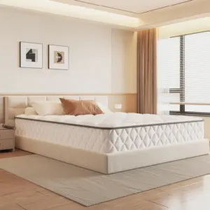 AUTHMIC Mattress 22cm Thickness 7-Zone Support Medium Firm Breathable Bed Pocket Mattress for Back Pain Relief Comfortable Sleep