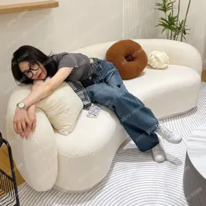 hot sale simple living room sofa small apartment lamb wool light luxury cream style clothing store curved loung 4 kf Scaefc758d1b44a43aa1e8e6c9cb72489M