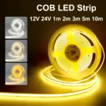 COB LED Strip Lights 12V 24V 10M 5M 3M 2M 1M 320LEDs/M High Density Flexible LED Tape 3000K 4500K 6500K Kitchen Room Decor 8mm