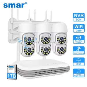 Smar 8CH NVR 5MP Wireless Camera Kit Ai Humman Detect Outdoor 3MP PTZ WiFi Night Vision CCTV Security Surveillance System ICsee