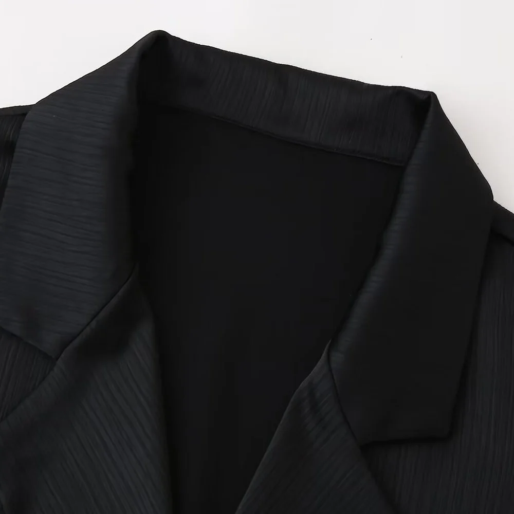 European and American Style 2024 Spring and Summer New Women's Clothing Wrinkle Effect Double Breasted Suit Jacket Pants Set 27 kf Scc67780e1cdc43f1919403839c354c55g