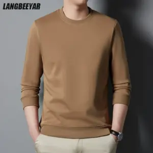 Top Quality New Brand Casual Fashion Crewneck Simple Trendy Loose Fit Pullover No Hood Hoodies Sweatshirts Mens Clothes 2025