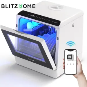 Blitzhome BH-CDW1 Dishwasher with APP Control Intelligent Countertop Table Smart Countertop Dish Washers Machine For Kitchen