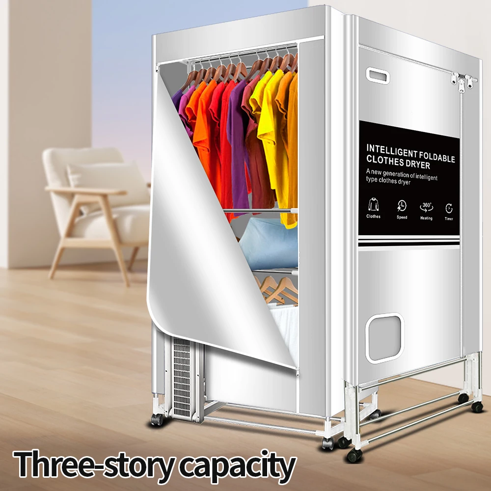 Portable Electric Clothes Dryer, 1600W Heated Clothes Airer,Travel Heated Clothes Dryer with Timer,Electric Clothes Dryer 8 kf Sce0821423420480bb8275b5ca686416c5