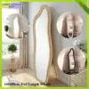 Comanlai 160x50cm Wavy Bathroom Floor Mirror Full Length Mirror Wall Mirror Full Body Mirror for Living Room Standing Mirror