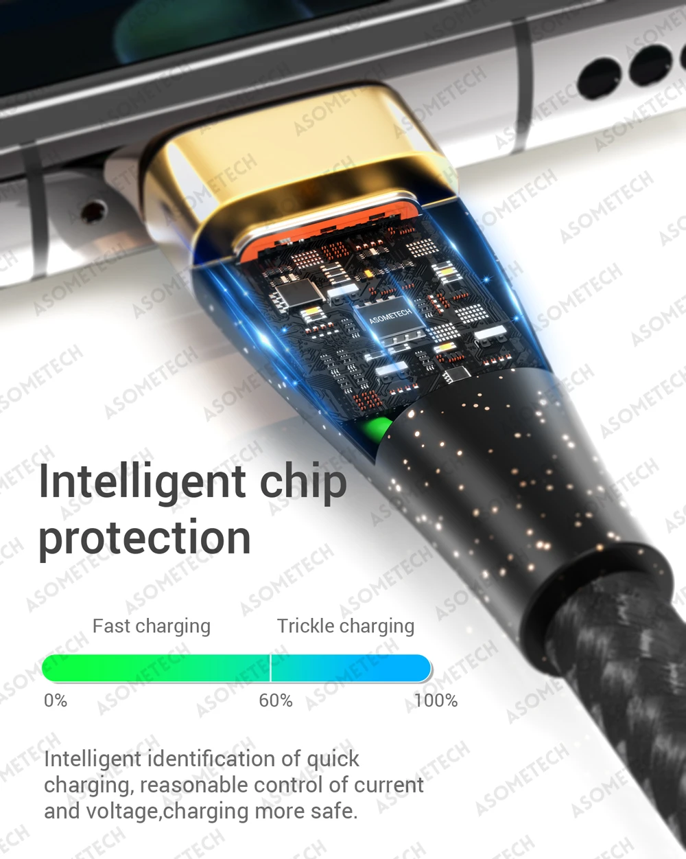 ASOMETECH 3 in 1 USB Charge Cable 6A 100W for Huawei/Honor Portable Micro USB TypeC Cable Charging Cable For iPhone 14 Samsung 13 kf Scf56a1c0531e4f16867c4c8c88684a665