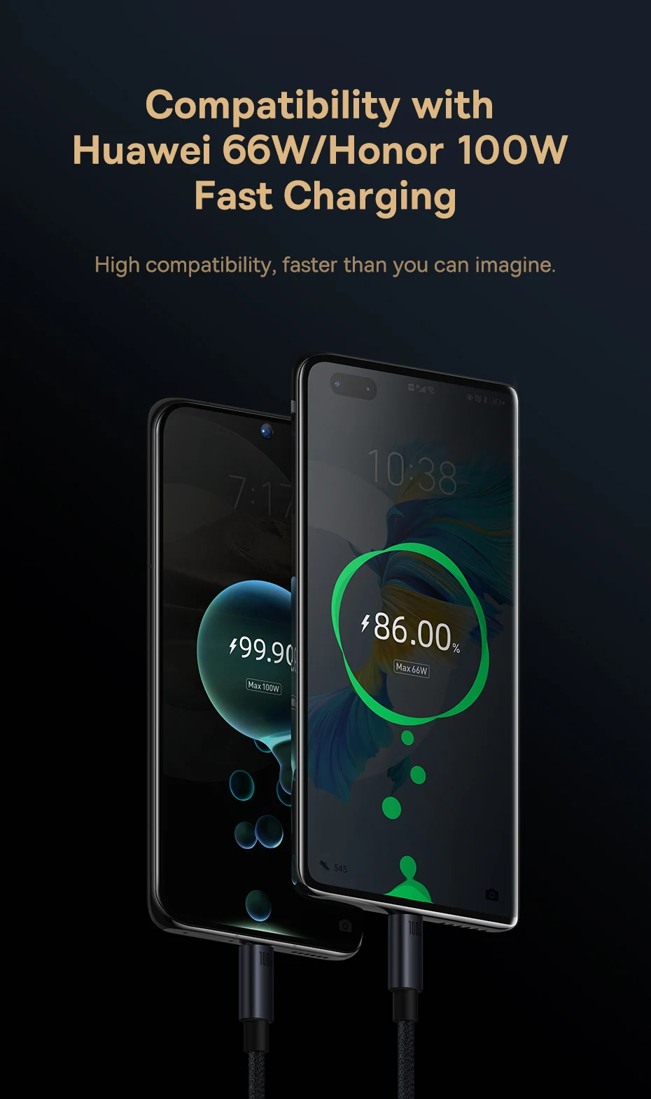 Baseus 66W/100W USB Type C Cable For Huawei P50 P40 Pro Honor Super Charge 6A Fast Charging USB C Charger Data Cable Wire Cord 9 kf Sd0dd79b8e1cf456f834e60b5437ec21dk