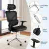 Ergonomic Office Chair with Breathable Mesh Back, High Back Support, 3D Adjustable Armrests, and Smooth Rolling Wheels – Comfort