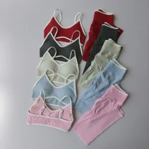 2pcs Sport Sets Women Gym Push Up Yoga Pants Hollow Back Gym Fitness Bras Workout High Waisted Leggings Seamless Tights Set Suit