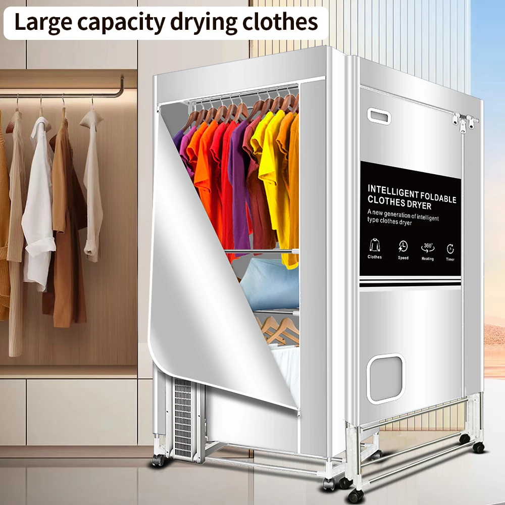Portable Electric Clothes Dryer, 1600W Heated Clothes Airer,Travel Heated Clothes Dryer with Timer,Electric Clothes Dryer 11 kf Sd2a00f415f704ef9b9c883a2581ba52cH