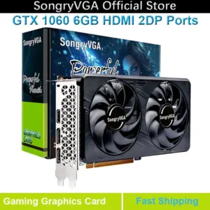 SongryVGA GTX 1060 GDDR5 Graphics Card,3/6GB 192-bit 6Pin PCI Express 3.0,4K/8K Ultra HD,Dual Fan Cooling,HDMI 2.0+2x DP Gaming