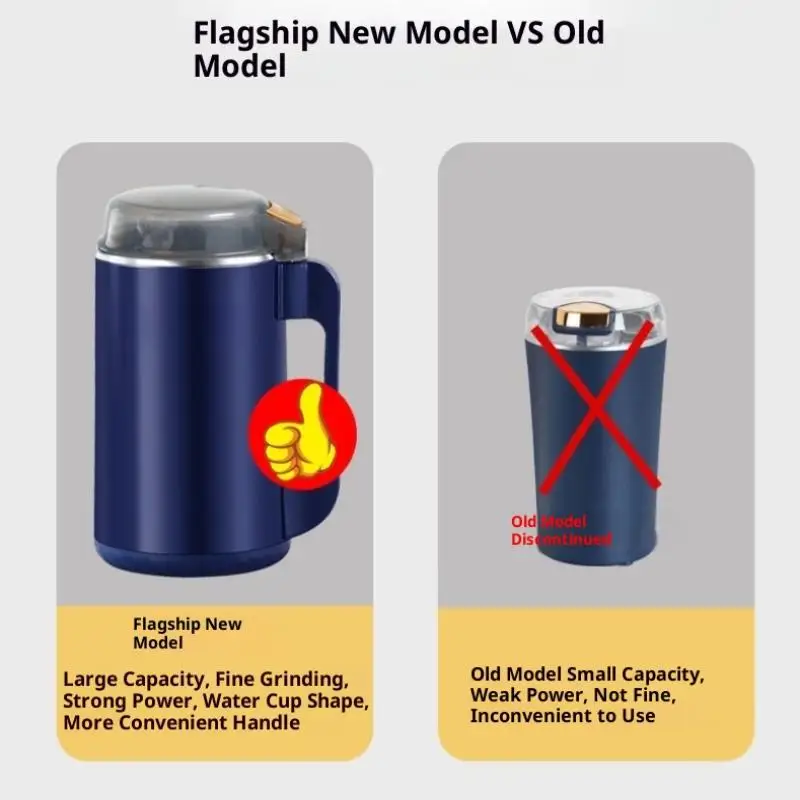 500ml Portable Coffee And Food Grinder 8-Blade Multi-Purpose Fine Crusher Ideal for Pepper Spices - Kitchen Gadget 20 kf Sd36404f4415946688ecc26b7b6e459eef