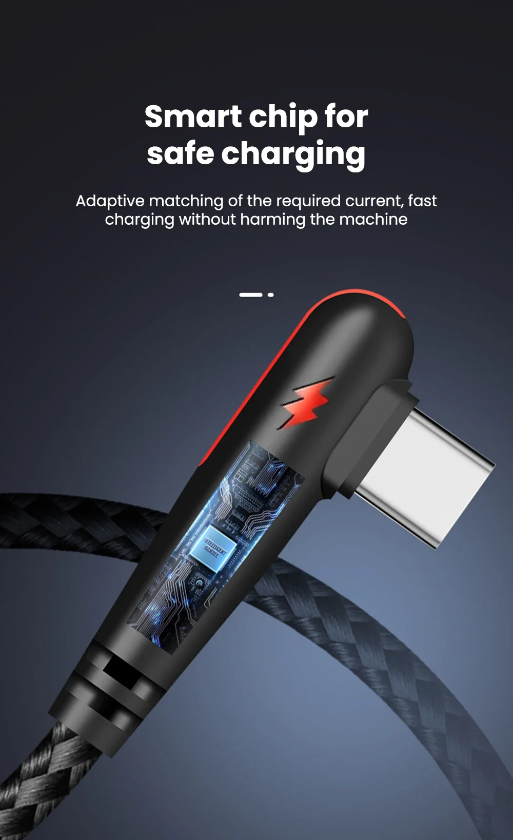 NNBILI 120W Fast Charging USB to Type-C Cable, Nylon Braided, 90 ° Bend Design, Suitable for High Speed Charging of Huawei oppo 11 kf Sd3b6913a56e44dc19b0de6cc156af6e7O
