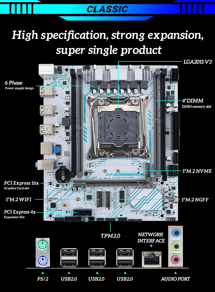 SOYO X99 Gaming Motherboard Kit with E5 2680 V3 CPU & DDR4 16G (2*8G)2133MHz Memory NVME PCIE3.0 TPM2.0 Pin for Desktop Computer 11 kf Sd423edf67ee143e5942053d762c5a029Y