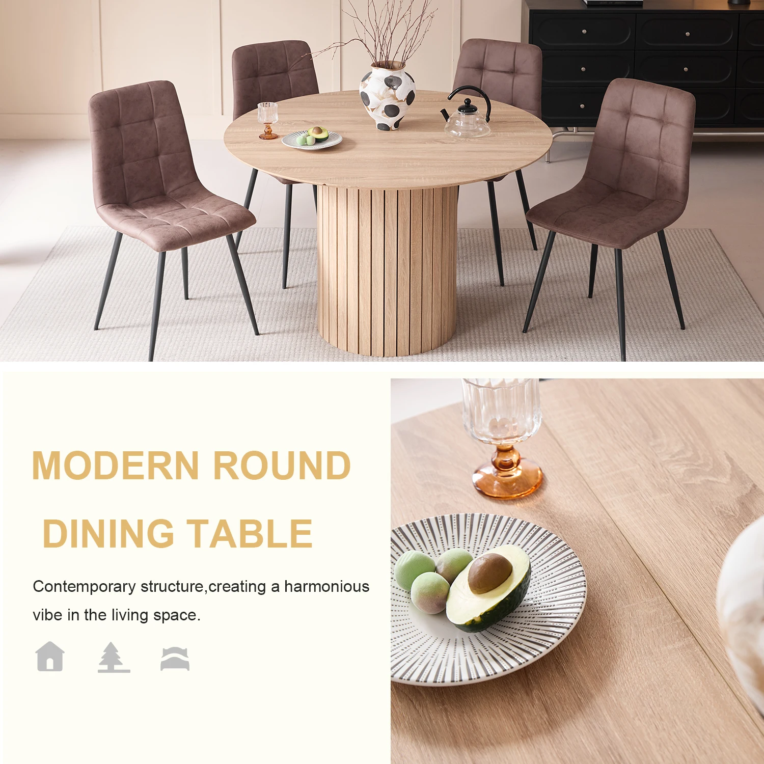 Nordic Round Table Solid Wood Dining Table Organizer Library Center Rounded Table Balcony Living Room Esstische Home Furniture 8 kf Sd5af8ac6856b4aa8b26f238ea943d2c5S