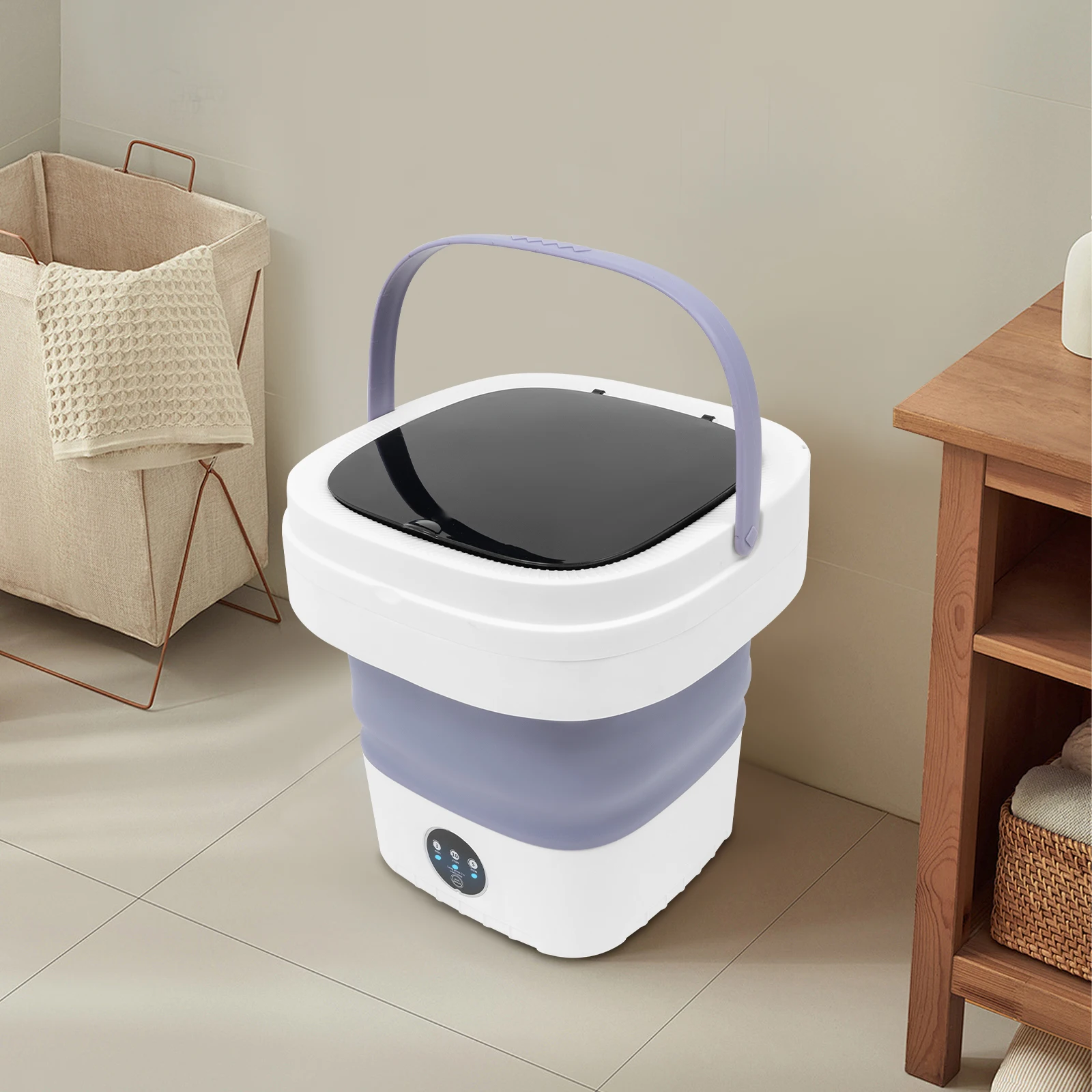 12L Foldable Mini Washing Machine - Portable Laundry for Underwear/Baby Clothes with 3 Wash Modes (Purple, EU Plug) 13 kf Sd6a51442f69e46d3b2031c661c3af8dbj