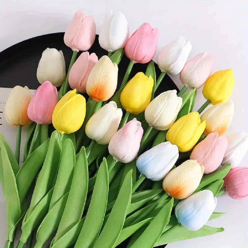 10PCS Artificial Tulips Flower Realistic Touch Tulip Flowers Fake Tulips Flowers for Home Table Vase Decor Wedding DIY Bouquet 9 kf Sd6b0c681f9894e42a5af039cde3423feH