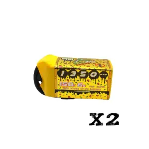 2 Packs CNHL Speedy Pizza Series Pro 1350mAh 22.2V 6S 150C Lipo Battery with XT60 Plug