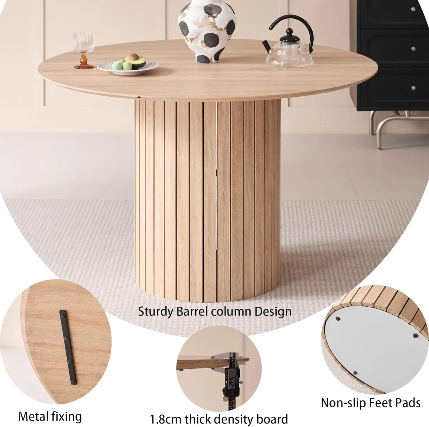 Nordic Round Table Solid Wood Dining Table Organizer Library Center Rounded Table Balcony Living Room Esstische Home Furniture 14 kf Sd73852c0a59d40fba2c66bf0f6df0cfbd
