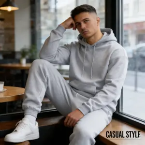 2026 Mens Thickened Hoodie And Pants Set Casual Sports Solid Color Hooded Outfit Warm Soft Loose Fit Daily Wear Tracksuit