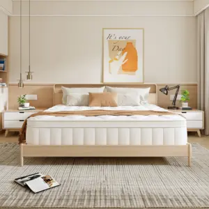 AUTHMIC 7-Zone Pocket Spring Mattress 25cm Thick Medium Firm Hybrid Breathable Anti-Mite Noiseless Bed for Adults Sleep Support