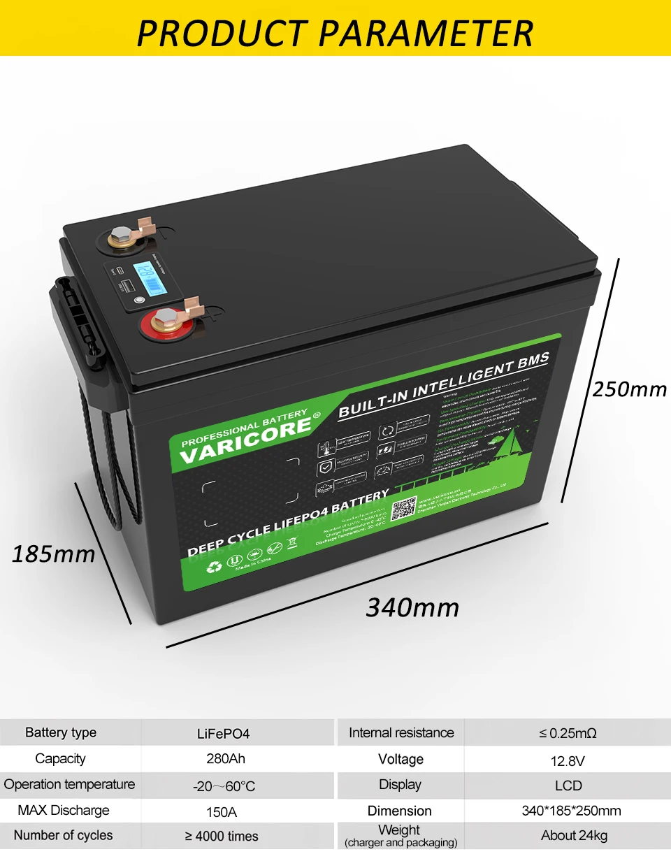 VariCore 12.8V 340ah 310ah 120AH LiFePO4 Battery 12V Lithium Iron Phosphate Batteries Cycles Touring car 14.6V Charger Tax Free 11 kf Sd840c4bedf264978b2455f1bc76cc00cF