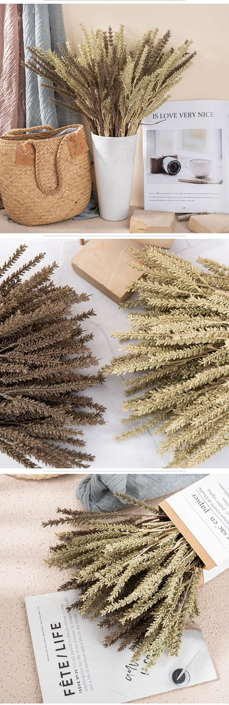 Artificial Wheat Flower Simulation Wheat INS Wind Home Decoration Wedding Bouquet Flower Plantas Artificiales Para Decoracion 13 undefined