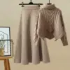 khaki-sweater-khaki-skirt-two-piece-set