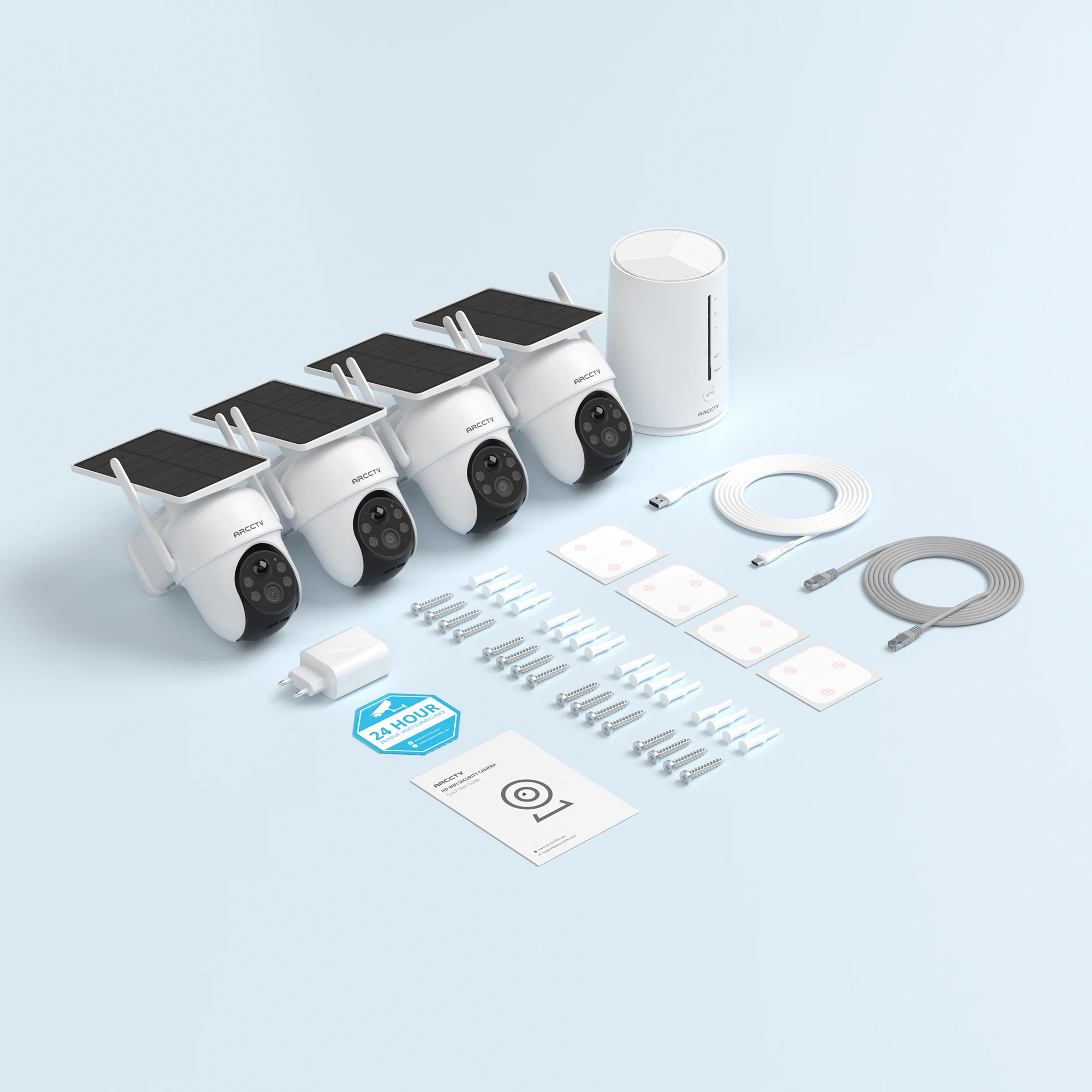 ARCCTV 4MP Wifi Solar Camera Kit Outdoor Wireless Security Surveillance Camera Set Siren Alarm Humanoid Detection Two Way Audio 20 kf Sdaaeb4bbf7db4e589e2e8aa5539e801dJ