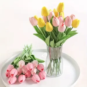 10PCS Artificial Tulips Flower Realistic Touch Tulip Flowers Fake Tulips Flowers for Home Table Vase Decor Wedding DIY Bouquet 6 kf Sdab3744ba2fa4915abb2d130b41a594ex