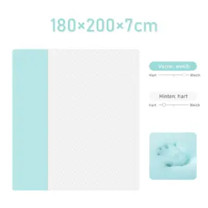 Mattress Topper 180x200 cm 7 cm Memory foam H2 H3 with zipper cover