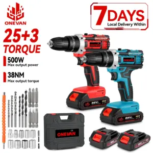 ONEVAN 500W Cordless Electric Drill 38N.M Torque Power Drill Tool Set for Construction&Carpentry&Home Diy For Makita Battery Pin